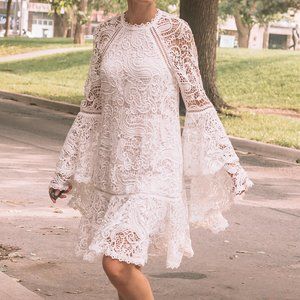 Boho White Lace Dress